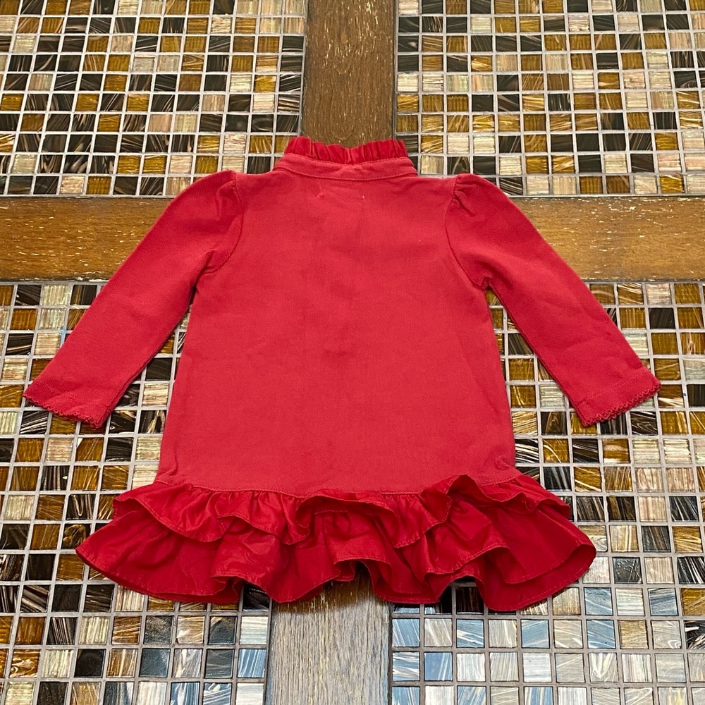 Ralph Lauren Red Ruffle Baby Girl Dress - Picture 4 of 5